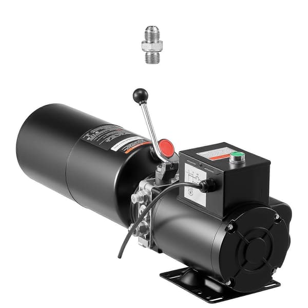【2F】Hydraulpumpaggregat, AC 220V, 10 Quart enkelverkande hydraulenhet, 6,3 L/min oljeflöde, svart
