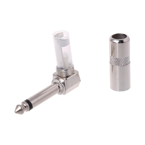 Stykker Rettvinklet 1/4\" TS Mono Telefonplugg Gitar o Kobling 6,35 mm Jack