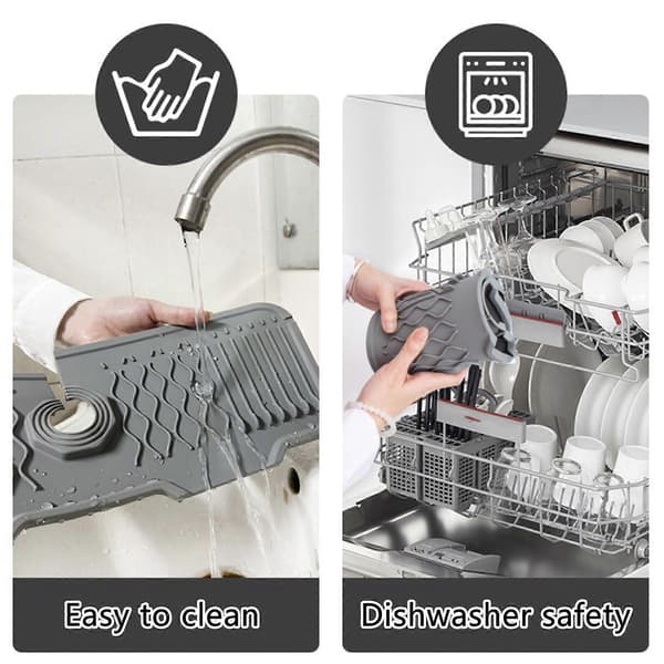 Halkfria silikonstänkskydd Innovativt vikbart silikonvattenstänkskydd för hemresor Bekvämlighet Grå Gray