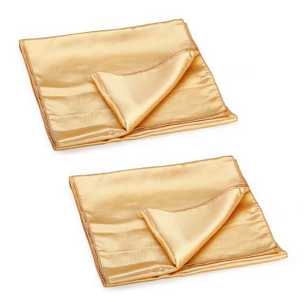 2X Løber Dug Midt i Satin Guld 30 x 275 cm Gold