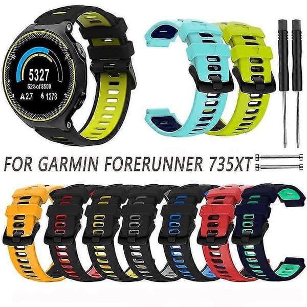 Passende stropp for Garmin Forerunner 735xt 220 230 235 620 630 armbånd silikon stålspenne