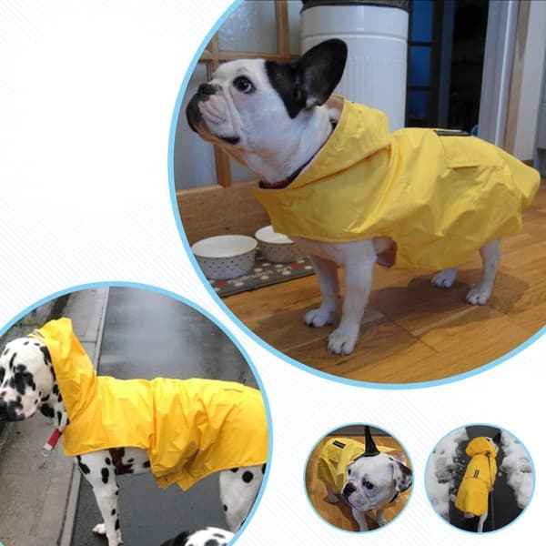 [2F] Hunderegnfrakk med hette, ultralett, ventilert, vanntett hund 6XL gul