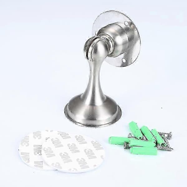 Dørstopper, magnetisk dørstopper, rustfritt stål 201 dørholder, magnetisk dørstopper, ingen boring, 2 stk sølv