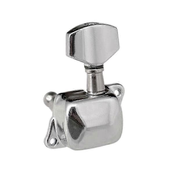 Gitarrsträngstämskruvar Halvslutna Stämskruvar Stämapparater För Elgitarr Akustisk Gitarr (6 Höger, Silver) N Silver 3L and 3R