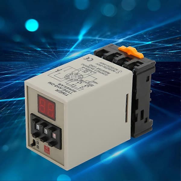Fördröjningsrelä Digital Display A/B Dubbelläge med Bas Hög Noggrannhet AC220V AH3-DM