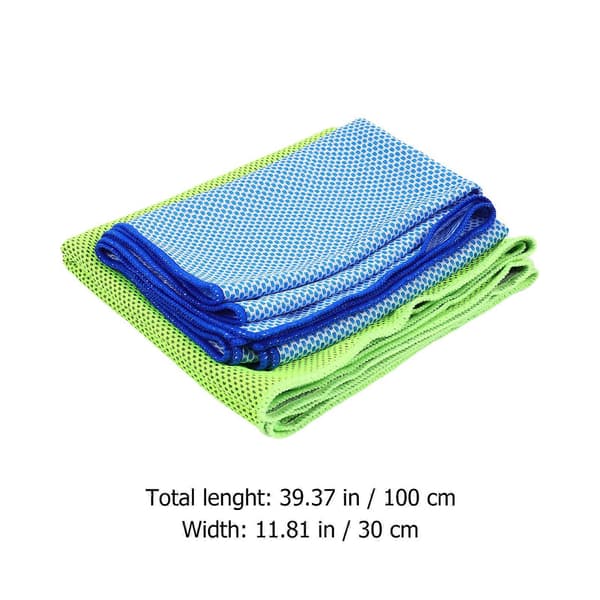 Snabbtorkande sportkylande isansiktshandduk 2-pack blå för yoga