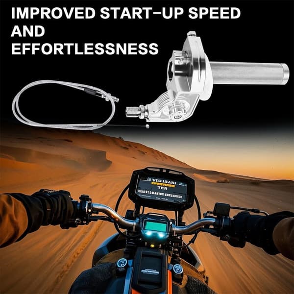 Motorcykel 22mm CNC Gasgreb Aluminium Med Kabel Accelerator—2f Silver