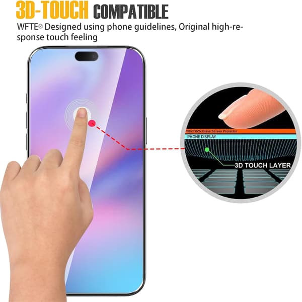 2-pack iPhone 17, 17 Air, 17 Pro, 17 Pro Max, 5G skärmskydd iPhone härdat glas, anti-rep, full täckning