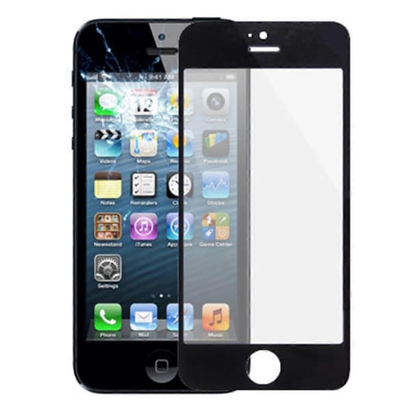 10 STK for iPhone 5 & 5S Ytre glasslinse for frontskjerm Black