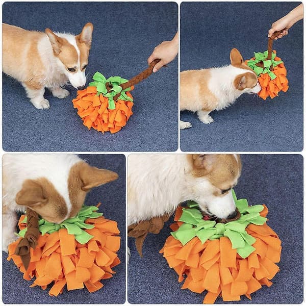 Orange Snuffle Ball Multi-Function Dog Puzzle för godishållning 2 st