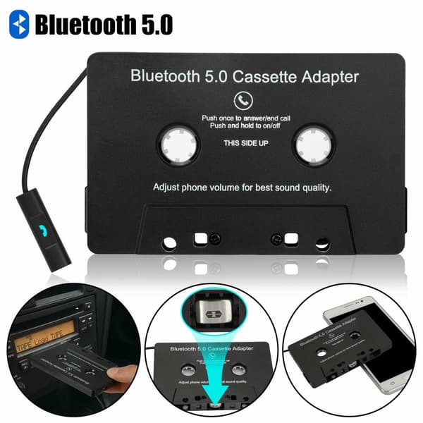 [2F]Bluetooth 5.0 Bil Audio Stereo Kassettbandadapter För Aux Black