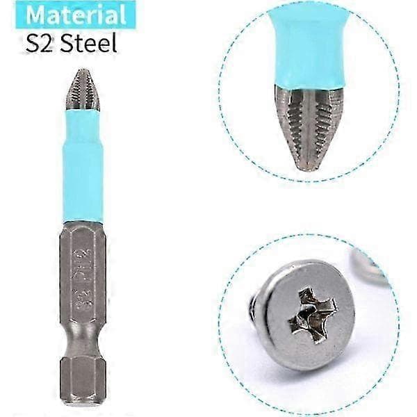 10 stk. Phillips skruetrækkerbits med magnetisk Phillips skruetrækkerbitsæt Ph2 Phillips bitsæt, 1/4 tomme sekskantet skaft 2 tommer/50 mm