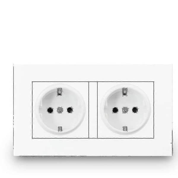 16a USB-strømuttak - Dobbel ramme veggkontakt