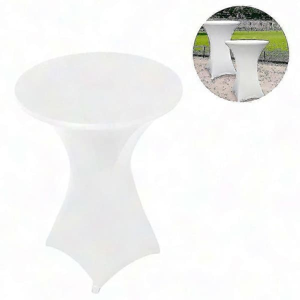 Rund duk i stretch-spandex, 4-veis elastisk tilpasset trekk for cocktailbord gold