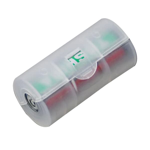 2x AA til C Størrelse Batteriomformer Adapter for Etui Transparent vit