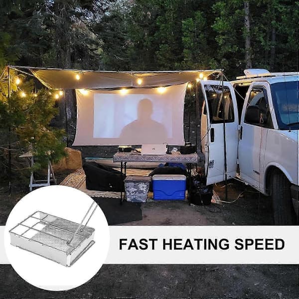 Utomhus vikbart brödrostställ med justerbar tjocklek för camping, grillning och utomhusmatlagning