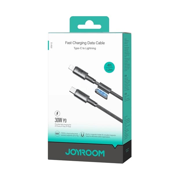 Joyroom S-A50 3A USB-C - Lightning Kabel 60W 1.2m - Grå Grå 30