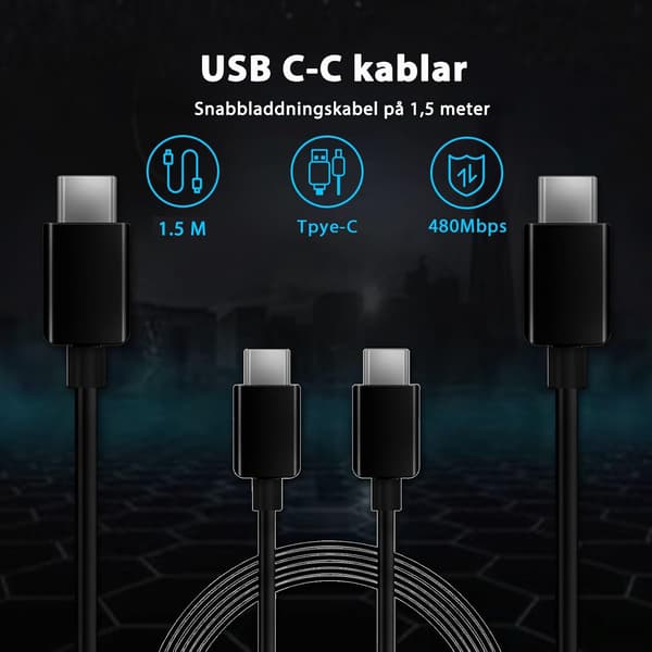 2-pak 45W superhurtig USB-C-oplader og 2m kabel til Samsung Galaxy S24/S23 2-pak 2-pak 2pack white
