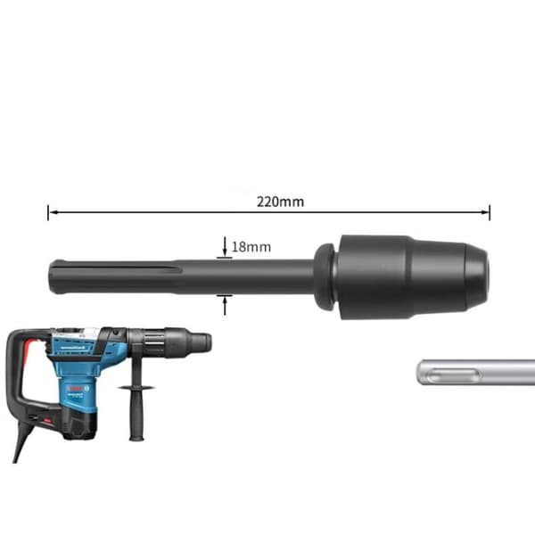 SDS-Max til SDS-Plus adapter med borepatron – CR-V stål – Selvlåsende til hurtigt skift – Til beton og murværk