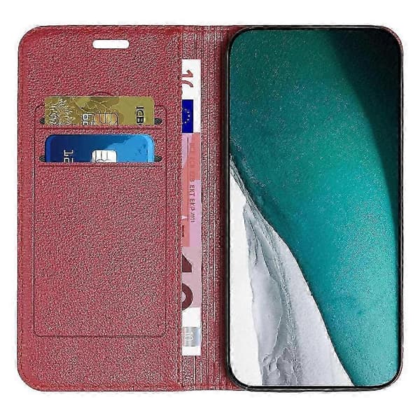 PU læderpung-etui med magnetisk kortholder og foldbart stativ kompatibel med Samsung Galaxy A55 5G red