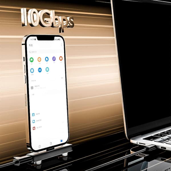 Bærbar USB C Telefonladeadapter, PD100W Sammenleggbart Telefonstativ med Doble Armer for Visning under Opplading Svart Black