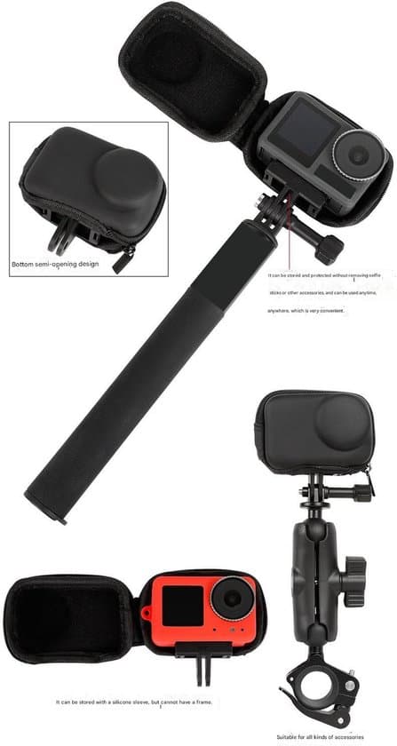 Mini opbevaringsetui til DJI OSMO Action 5 Pro/Action 4/Action 3-kameraer, bærbart opbevaringsetui, sort, kompakt og bærbart.