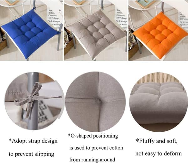 4-pack 40x40 cm Quiltade Stolsdynor - Gula Sittdynor för Inomhus & Utomhus, Kompatibla med Olika Stolar