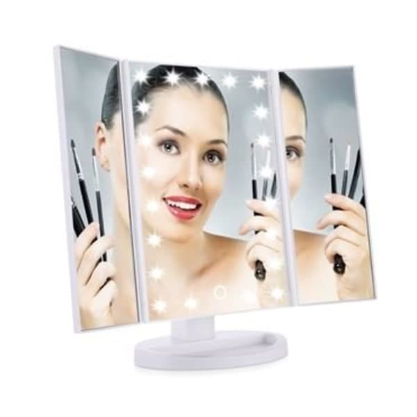 UNIQ LED Trifold Hollywood Makeupspejl - Hvid