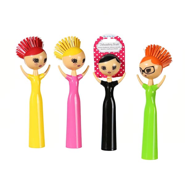 2-pak - Opvaskebørste - Funky Lady - Børste til Køkkenet – Opvask Multicolor multicolor