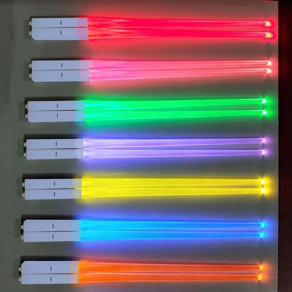 2 STK LED Glødende spisepinner Glødende Lys Sabre Chop Sticks—2f Orange