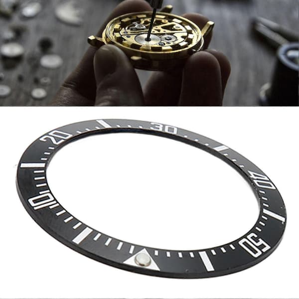 Urkransring 40 mm keramik til Rolex Deepsea erstatningstilbehør Black Base White Digit