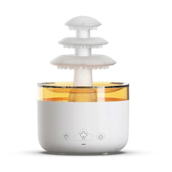[2F]Cloud Rain Air Humidifier Eterisk Olja Aromaterapi Diffuser Tyst Dimma Luftfuktare med 7 Färger White