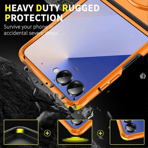 Skjutbart Camshield Ringhållare Mobilskal Orange Orange For Samsung Galaxy Z Flip7 5G