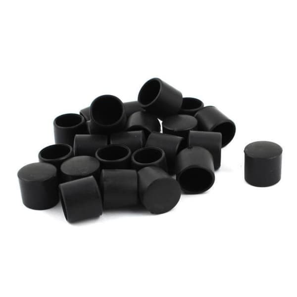 [2F]24 stk. gummibeskyttelse for møbelben, Ø12 mm indre diameter, gulvbeskyttelse, svart