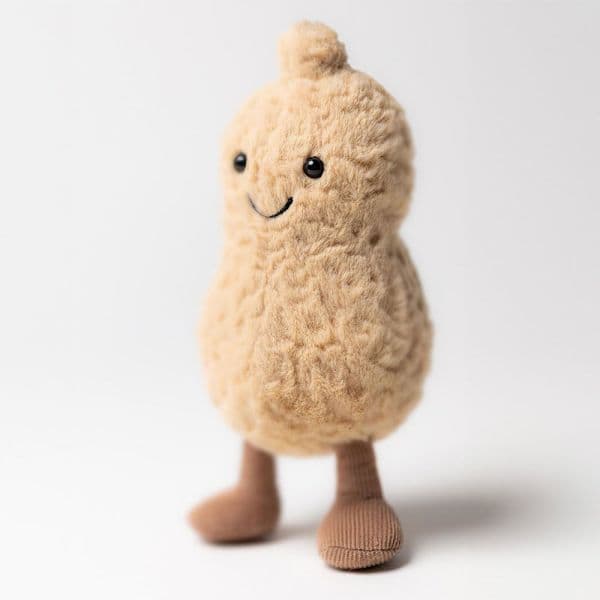 [2F]Jellycat Amuseables Peanut Plush 15 cm, Söt matmjukisdjur, Rolig present för barn och vuxna, Samlarobjekt