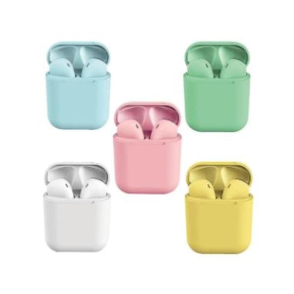 [2F]Trådløse Bluetooth-øretelefoner kompatible med iPhone, Samsung, Huawei, OnePlus Hvid White
