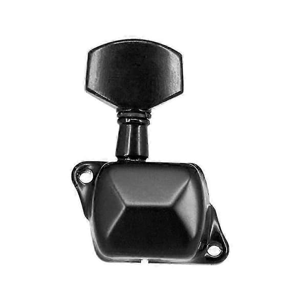 Gitarrsträngstämskruvar Halvslutna Stämskruvar Stämapparater För Elgitarr Akustisk Gitarr (6 Höger, Silver) N Black 6R