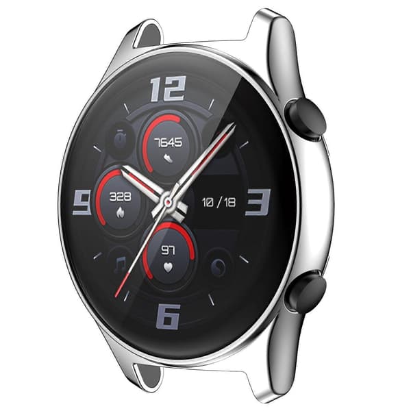 For Honor Watch GS 3 Full Coverage TPU Electroplating Watch Case Silver