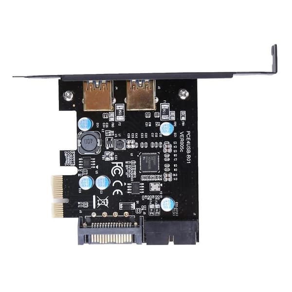 PCI-Express USB3.0 2-porters frontpanel med 19-pin strømkontrollkortadapter