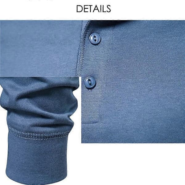 Henley-skjorte med lange ærmer til mænd, afslappet slim fit til foråret Dark Grey S