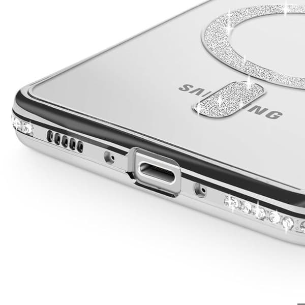 Coque - Samsung Galaxy A26 - Timantti - Hopea Strassi - Yhteensopiva MagSafe Grå