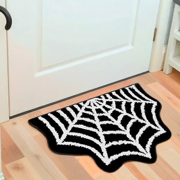 Halloween Bad Absorberende Matte Vaskbar Spindelvev Gotiske Tepper Gresskar Z4S1