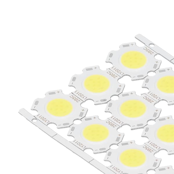 12 stk. LED-brikker COB Lysemitterkomponent 5W 15‑17V for DIY Spotlights Downlight Taklampe Hvitt Lys