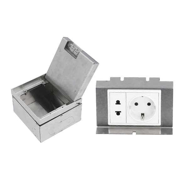Innfelt stikkontakt 2-hulls universal 2-pins gulv vanntett stikkontakt