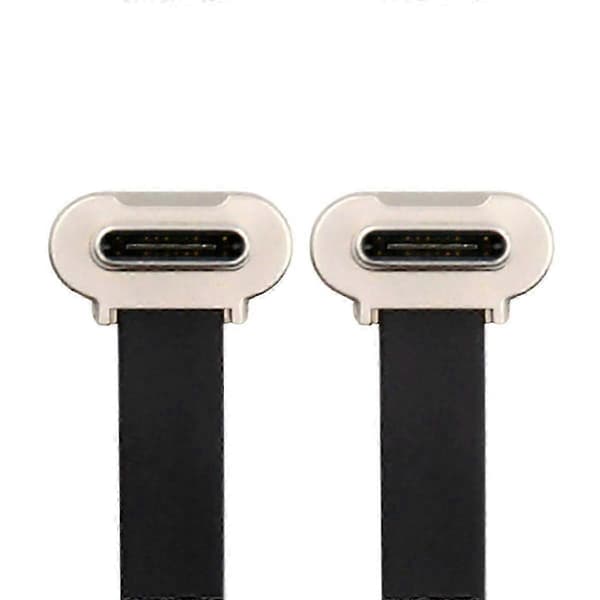 Vinklet USB-C til USB-C-kabel 75 mm ultratynn 65 W hurtigladekabel UC-170-0.07M
