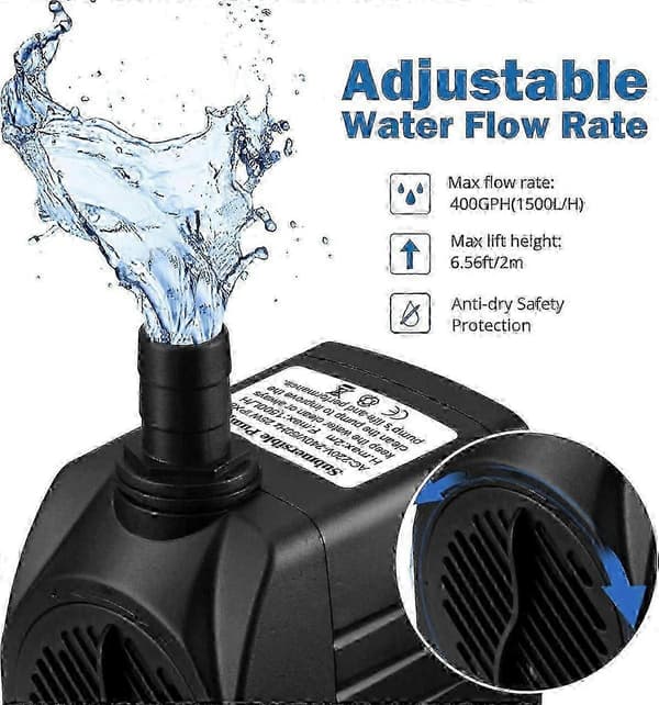 【2F】Dykpumpe 25W til springvand med 48 timers tørkørsel