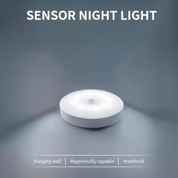 USB Rechargeable LED Motion Sensor Night Light (1/2/3pcs) - Magnetic Mount, Warm & White Light for Bedroom, Wardrobe, Hall Warm White Warm White 2pcs