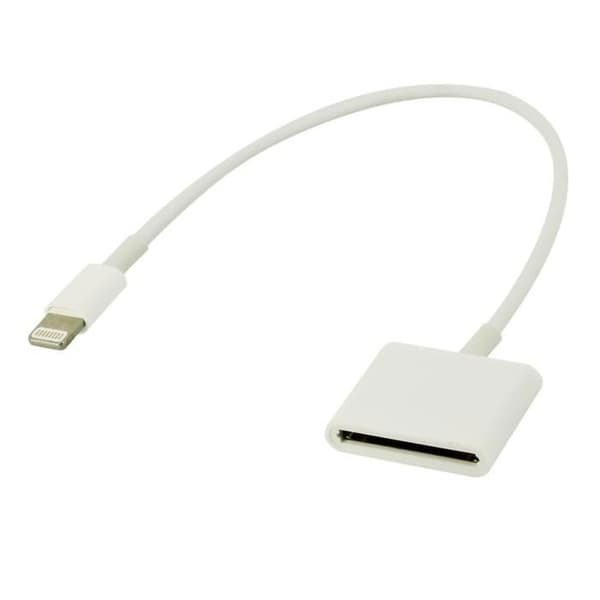 30-bens adapterkabel til Lightning-opladning hvid