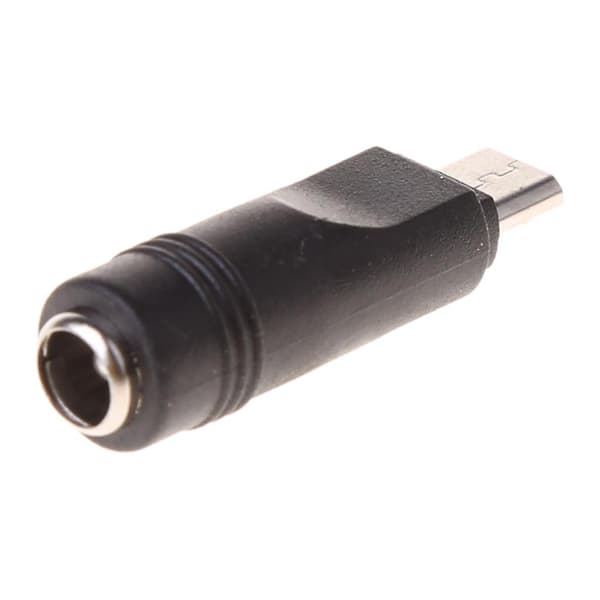 5 st 5,5x2,1 mm honkontakt till Micro USB hankontakt för DC-strömadapter