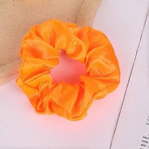 Glødende Scrunchies Sateng Hårstrikker Store Tarm Hårstrikk orange
